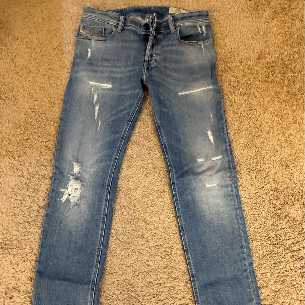 Diesel Distressed Blue Jeans